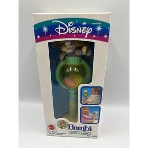 Vintage 90s Disney Bambi Thumper Suction Rattle - New!